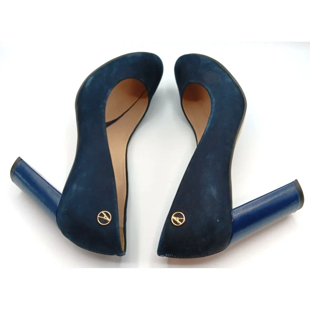 Ateliermix Women's , Block Heel Pumps, Blue Size‎ 5M